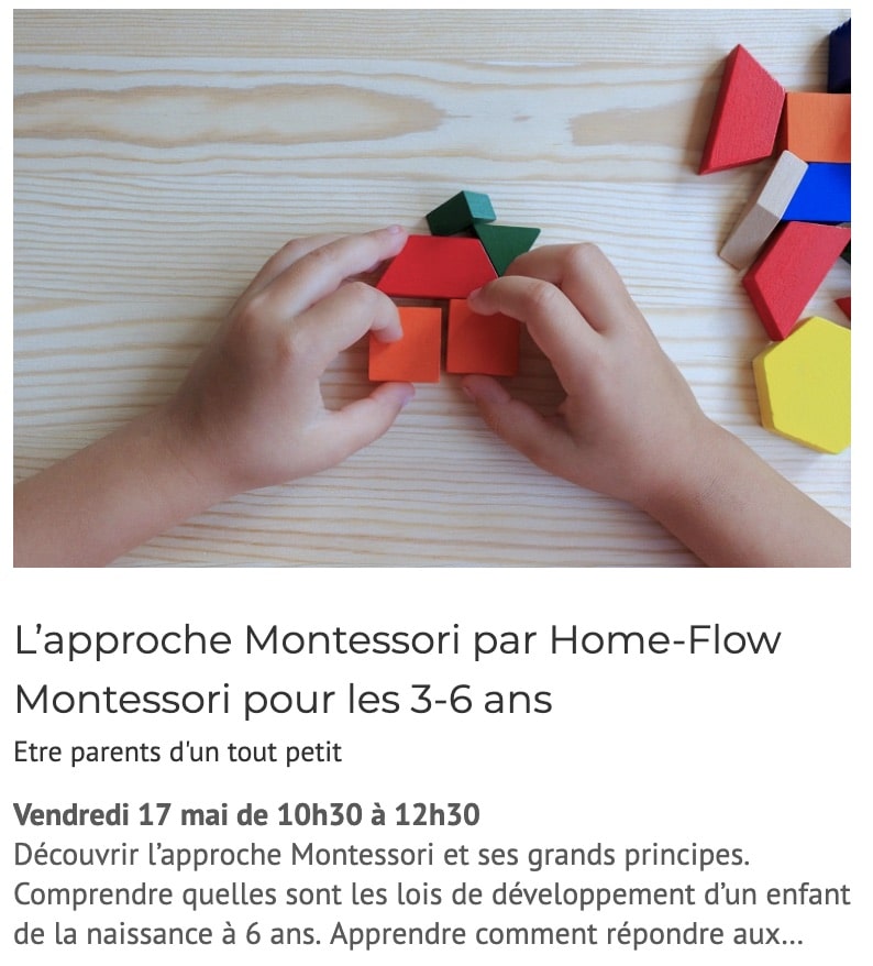 Evènement : L’approche Montessori par Home-Flow Montessori pour les 3-6 ans